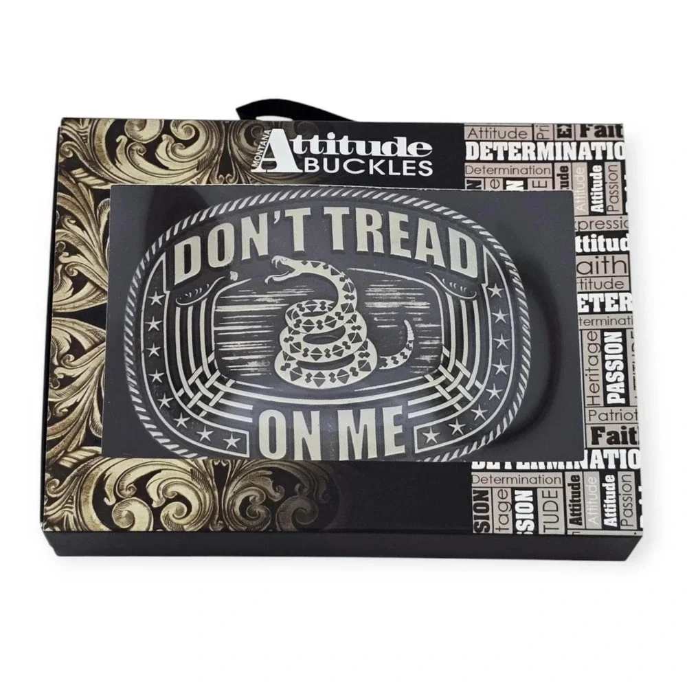 Montana Silversmiths Don't Tread‎ On Me Roped Gadsden Belt Buckle Retail $45 NEW